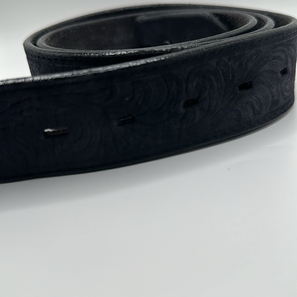 Silver creek black leather top grain southwestern belt size 36 - Picture 2 of 8